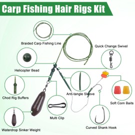 Handmade Carp Fishing Rigs Chod Rig Helicopter Rig Carp Weights Carp Hook Swivel Clip Setup Carp Boilie Bait Rigs Carp Accessories