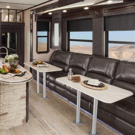 Manufacturers' Select ITC RV or Boat Table Leg System. SurFit 27" Leg, Silver, Recessed Mount with Aluminum Floor and Table Bases