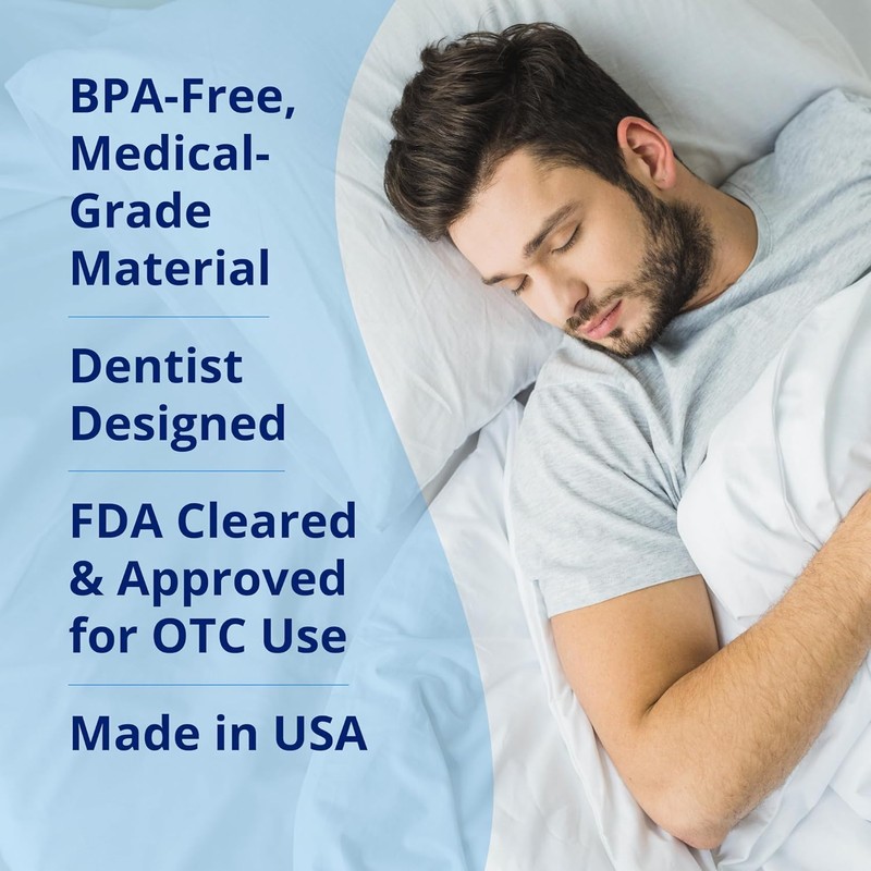 いびき防止マウスピース、コンフォートサイズ#1、シングルリフィル、ブルー、米国製、BPAフリー、医療グレード素材 (Blue)