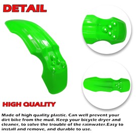 New Olym Plastic Front Wheel Mud Guard Fender CRF50 Style 125CC Pit PRO Trail Dirt Bike Green