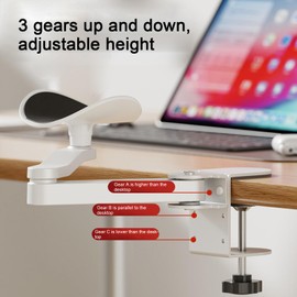 Desk Armrest Extender, Elbow Rest Holder, Clamp-On Workstation Accessory for Typing Manicure Table Recliner Chair Workbench
