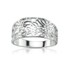 Hoops & Loops Sterling Silver Polished Filigree Flower Ring, Size