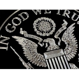Engraved in GOD WE Trust Guns are Backup Car Tag Diamond Etched License Plate