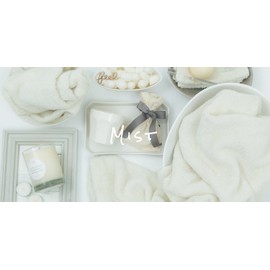 SD-FEEL-FMI Feel Face Towel, Mist (White), 13.4 x 33.5 inches (34 x 85 cm), 100% Cotton, Boxed