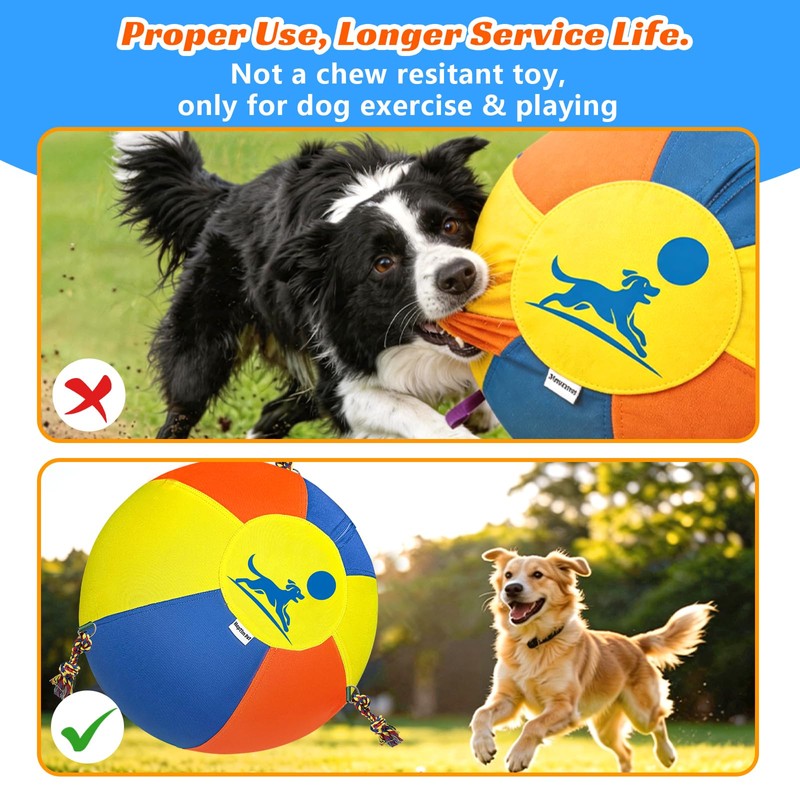 NUOLAN Upgraded 22" Heavy-Duty Herding Ball for Dogs with Knotted