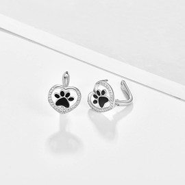 KINGWHYTE Cat Earrings, 925 Sterling Silver Panda Mermaid Earrings, Cute Animal Children's Stud Earrings, Jewellery, Girls Animal Earring Jewellery, Sterling Silver, Cubic Zirconia