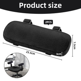 EOWVISN 2 Pieces Black Armrest Pads, Seat Armrest Protectors, Seat Accessories, Soft Seat Armrest Pads, Seat Armrest Support Pads