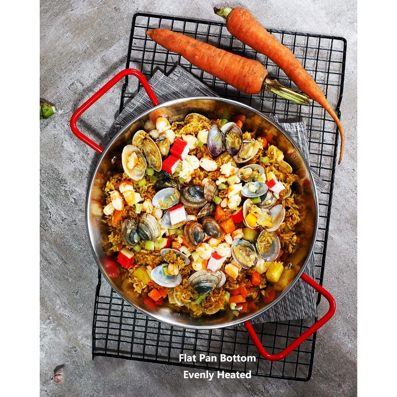 Paella Pan Non-Stick Stainless Steel Cooking Pan 32 cm