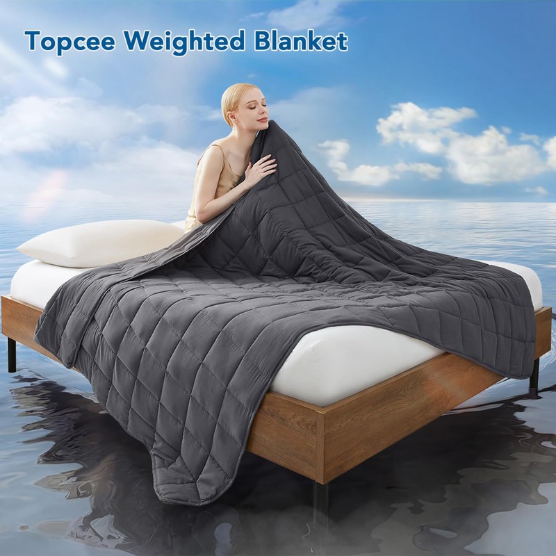 Topcee Weighted Blanket for Adults (15 lbs, 48" x 72")