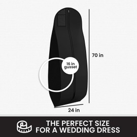 Wedding Dress Garment Bag 16 inch Gusseted, Durable, For Long Puffy Gowns, Clear Vinyl Pouch for Labeling