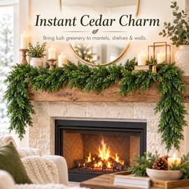 Artificial Cedar Garland for Christmas Decor – 1.8M Hanging Greenery for Mantel, Wall, Doorway & Outdoor Display