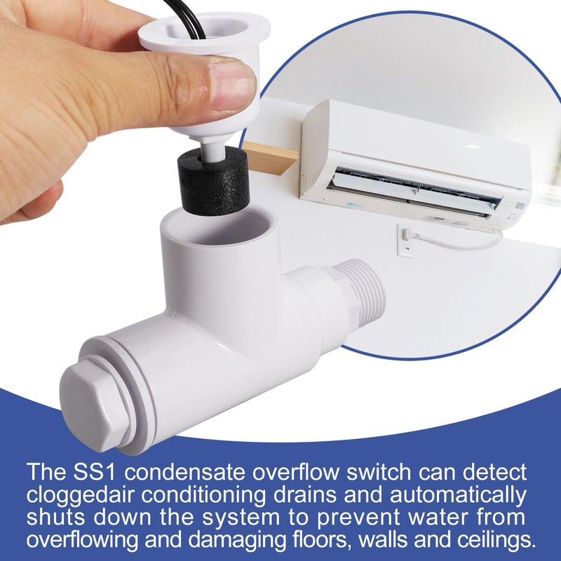 Seweder SS1 Float Switch Condensate Overflow Switch with 3/4 Inch