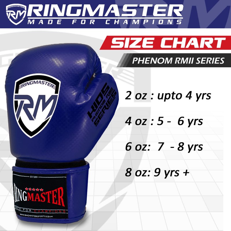 RingMaster Sports Kids Boxing Gloves Carbon Leather Training Sparring Punch