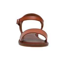 CUSHIONAIRE Women's Clara One Band Ankle Strap Sandal +Memory Foam, Wide Widths Available, Tan 8.5 W