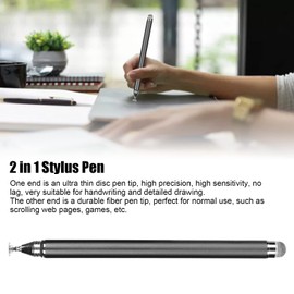 Capacitive Stylus Pen, 2 in 1 Disc Stylus Touch Screen Pens for All Capacitive Touch Screens Cell Phones, Tablets, Laptops(Black)