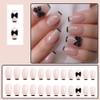 24PCS Christmas Press on Nails Short Square - ZWENJIE Winter