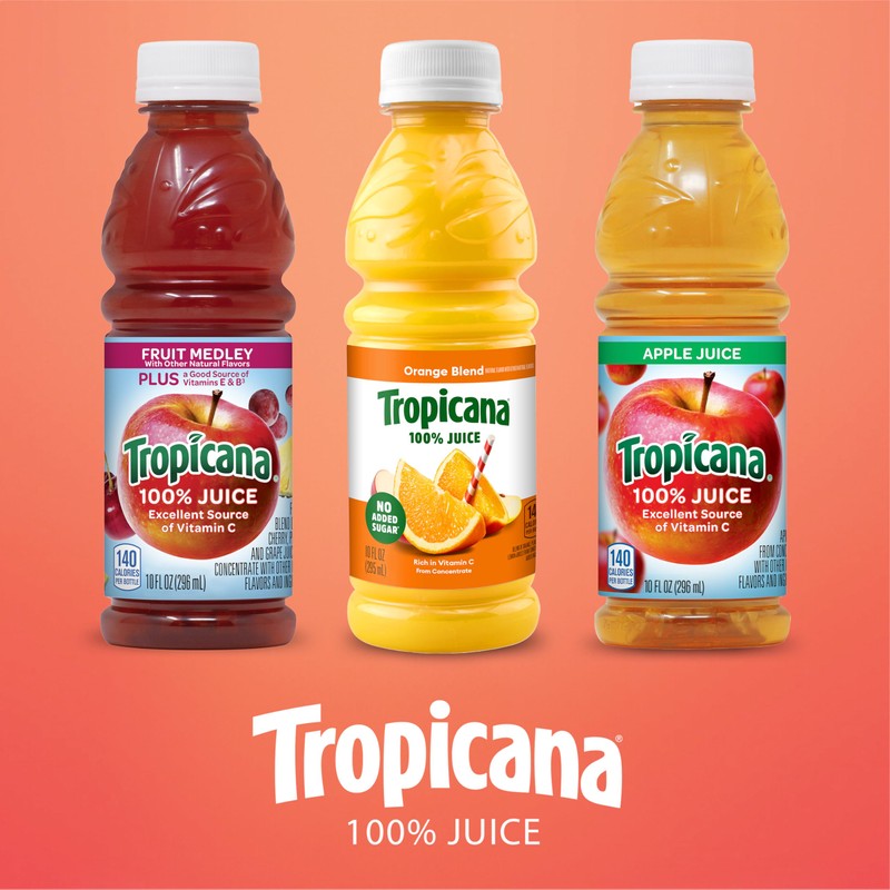 Tropicana 100% Juice 3-flavor Classic Variety Pack,10 Fl Oz (Pack
