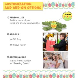 DolliBu Super Soft Alligator with Yellow Easter Egg Plush - Perfect Wildlife Stuffed Animals for Easter Basket, Cute Easter Egg Stuffed Animal Spring Toys for Girls, Boy, and Babies - 12 Inches