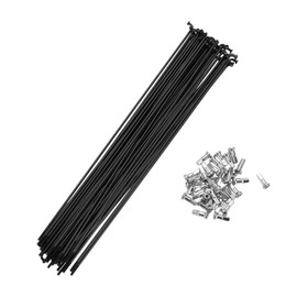 A ABSOPRO - Radios de bicicleta de 14 G, 225 mm, acero negro, 36 unidades