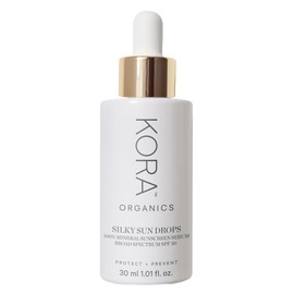 KORA Organics Silky Sun Drops, Mineral Sunscreen Serum SPF 30 with Reef-Safe Non-Nano Zinc Oxide, UVA/UVB Protection, Certified Organic, Cruelty Free, 1.01 oz