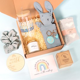 New Mom Gifts Box, Pregnancy Gifts for Expecting Mom, Gift Basket for Girls Boys, Postpartum Gifts for First Time Moms, Cool Gifts for New Mom After Birth, New Mom Care Package After Baby