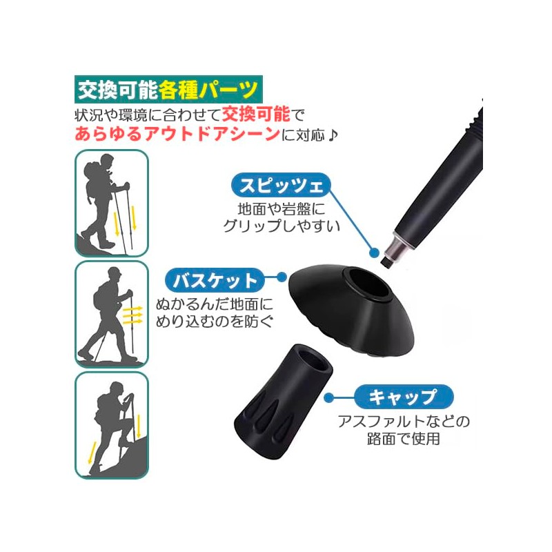Nordic Walk Pole, Lightweight Telescopic 2 Poles, Silver