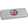 Azeeda 'Union Jack in Circle Frame' Metal Hinged Stationery Tin/Storage