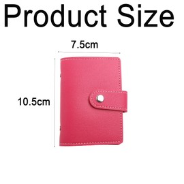 Melteine Credit Card Holders, Compact Card Holder Wallet Case, PU Leather Card Wallet –26 Slots (Rose Red)