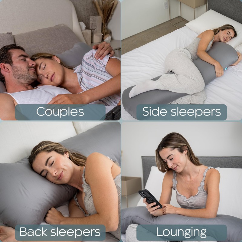 SleepCloud Weighted Body Pillow 8lbs - Weighted Pillow for Deeper