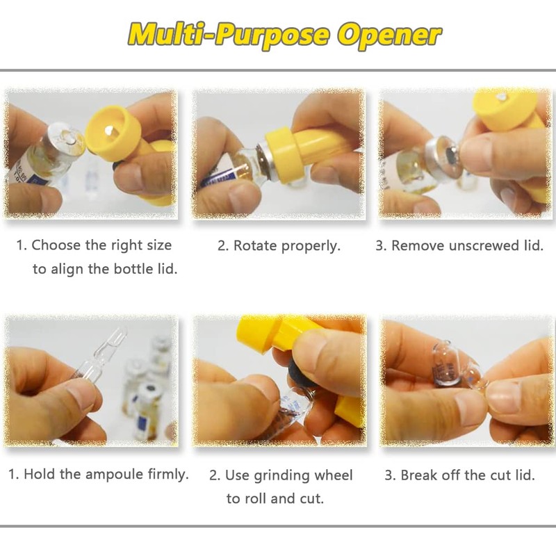 SunMelt Ampoule Vial Bottle Opener, Double-Head Decapper Nursing Cutter Operation