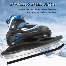 MammyGol Adjustable Ice Skates for Kids, Boys and Girls, Hockey Lace-Up Skate, Blue Ice Skating Size S for Beginner