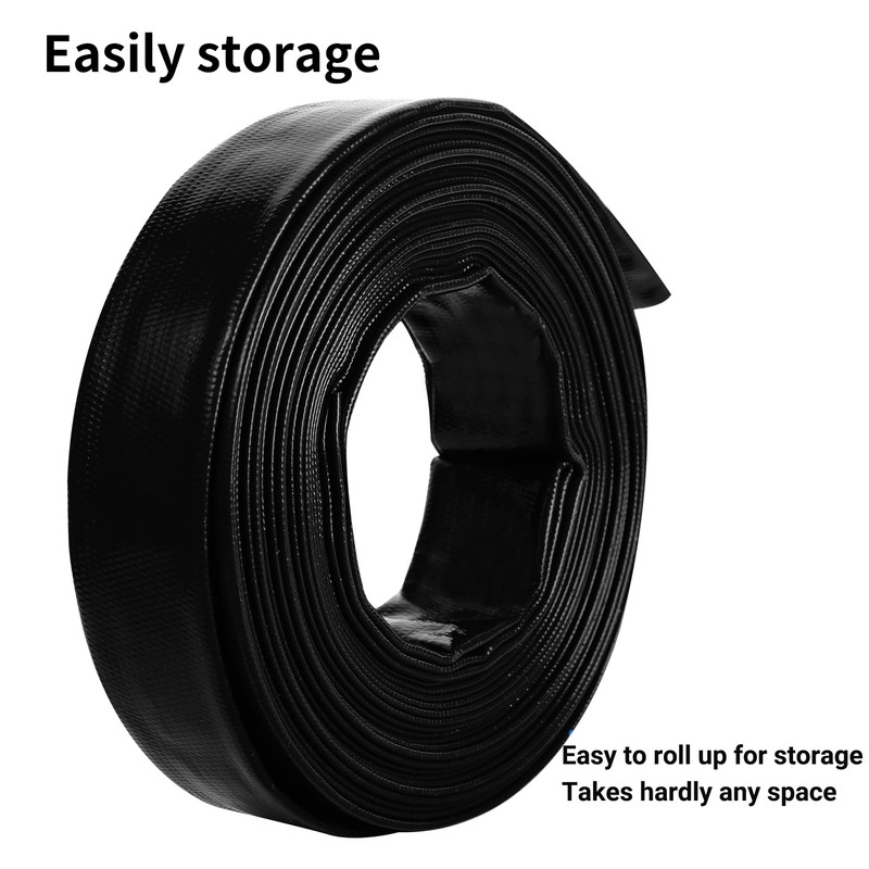 1-1/2" x 100 FT Pool Backwash Hose, Black Heavy Duty