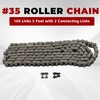 #35 Roller Chain 160 Links 5 Feet with 2 Connecting