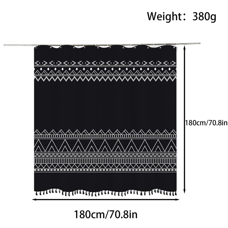 FAIRYGATE Shower Curtains Mould Proof Resistant Waterproof Polyester Shower Curtain
