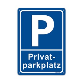 PrivatParkplatz Signs, Parking Prohibited Sign, 30 x 20 cm, Durable Aluminium with UV Protection, Weatherproof Parking Prohibited Sign