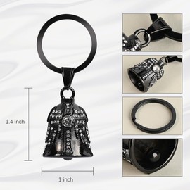 Gremlin Bells for Motorcycles, Cross Angel Wings Motorcycle Bell Guardian Angel Biker Bell Viking Odin Christopher Motorcycle Accessories Keychain Gifts for Men and Women