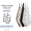 BLOOM BLENDS Pack of 5 Terry Cotton Kitchen Tea Towels