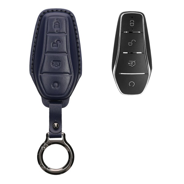 kwmobile Leather Key Cover Compatible with BYD Atto 3 /