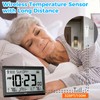 HODIK Wall Clock Atomic with Indoor Outdoor Temperature Battery Powered,