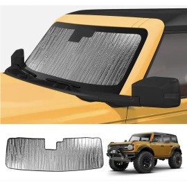 MABETT WINDSHIELD SUN SHADE FOR FORD BRONCO ACCESORIES 2021 2022 2023, INSULATE