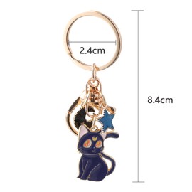 Amexo 2 Pack Sailor Moon Keychain Cartoon Keyring Cartoon Magic Cat Keychain Handbags Cute Keyring Anime Key Ring Moon Cat Pentagram Keychain for Womens Purse Charms