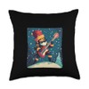 Electric Guitar Nutcracker for a Festive Jam Throw Pillow