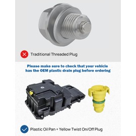 JOYTUTUS Oil Drain Plug Compatible with 2015-2024 F150 2.7L 5.0L Raptor Mustang, 2021-2024 Bronco V6 Oil Drain Valve, Replace BC3Z-6730-A, FT4Z-6730-A, KX6Z-6730-B (Only Fit Plastic Oil Plug Model)