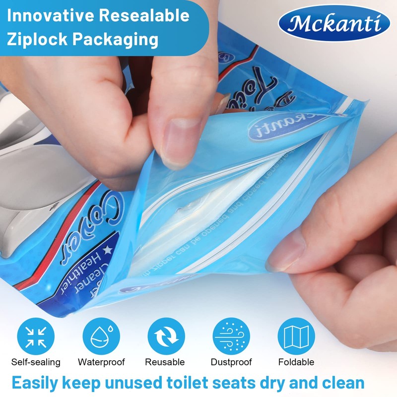 Mckanti Toilet Seat Covers Disposable - 60 Pack XL Flushable