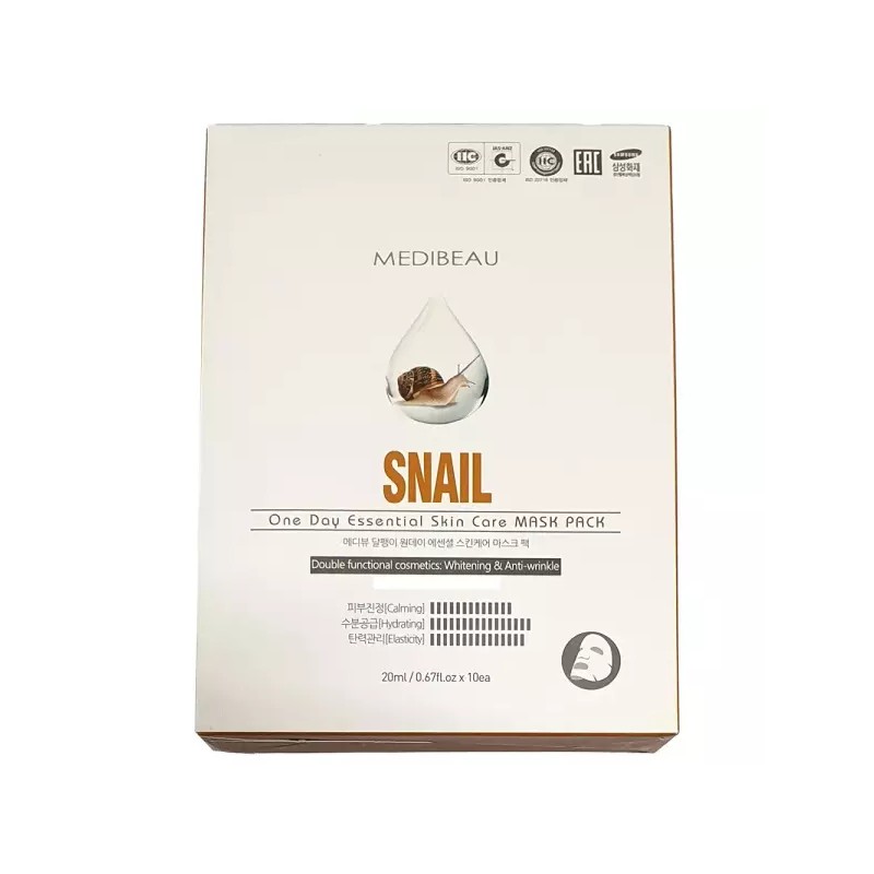 속건조를 잡고 피부결 촉촉하게 달팽이 마스크팩 10입 Snail Mask Pack