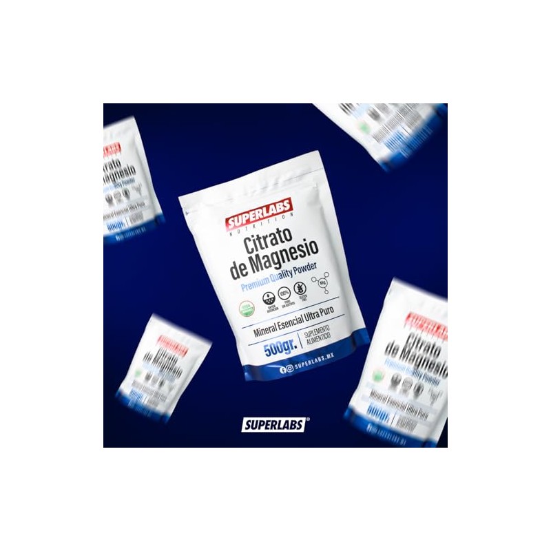 Superlabs Nutrition Citrato de Magnesio Premium en Polvo 500 gramos