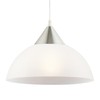 GLOBE Electric 64413 1-Light Plug-in Pendant, Brushed Steel, Frosted White