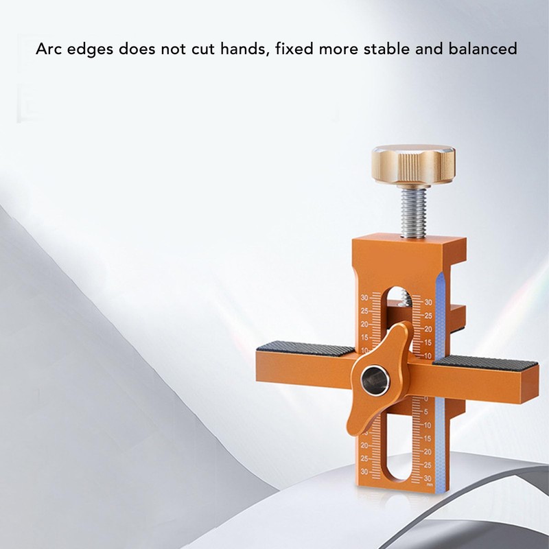 Wisoqu Cabinet Door Jig, 0-30mm Adjustable, Aluminum Alloy, Orange, Cabinet