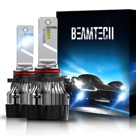 BEAMTECH 9012 Light Bulbs, 6500K 30mm Heatsink Base CSP Chips Small Size or Off Road Light Pack of 2
