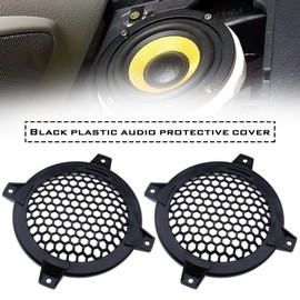 EMSea 4 Inch Car Speaker Grill Cover Guard Protector Plastic Mesh Protective Case Black Circle Subwoofer Net Covers Pack of 4